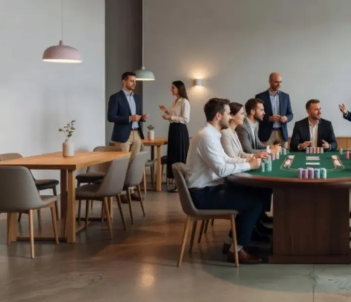 Stylový event v industriálním loft prostoru s hosty u tematických stolů